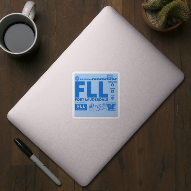 Vintage Fort Lauderdale FLL Airport Code Travel Day Retro Travel Tag by Now Boarding